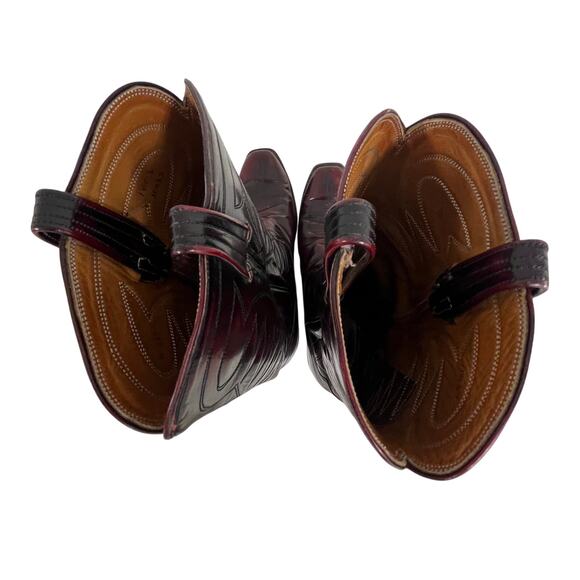 R.J. Foley Vintage Cowboy Boots Men’s 10.5D Burgundy Leather Handmade USA - Picture 10 of 12